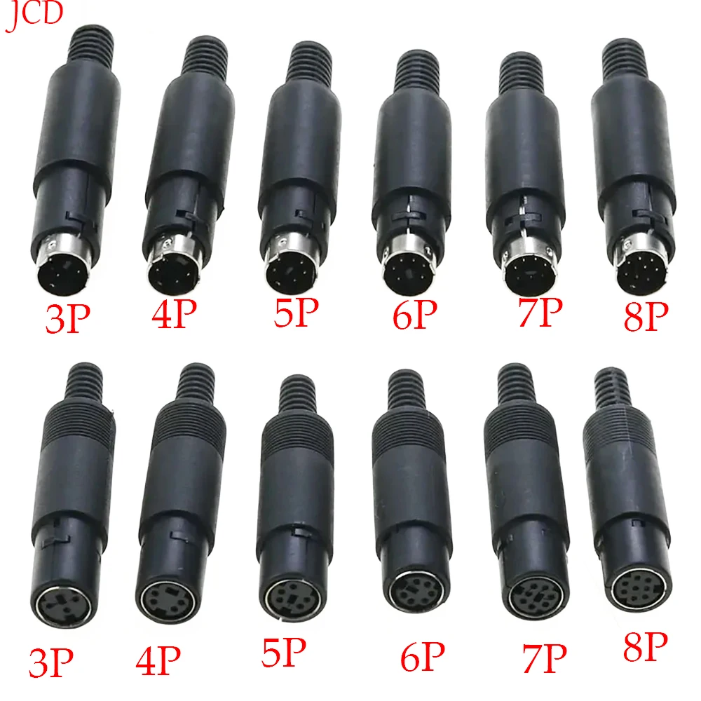 Mini enchufe DIN de 3/4/5/6/7/8 pines para montaje de Cable de chasis, conector macho y hembra de 3 a 8 pines, Terminal S, conector macho para PS2, 2 piezas