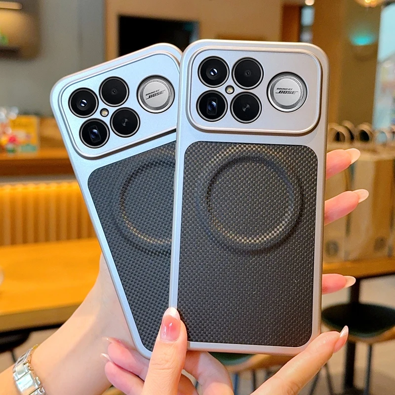 Para Xiaomi POCO F8 Pro F8 Ultra funda de cuero PU de lujo + PC funda protectora trasera magnética Magsafe para Redmi K90 Pro Max Shell - imagen 4