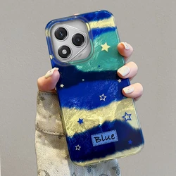 Funda para Honor con estrella azul degradada y diseño retro