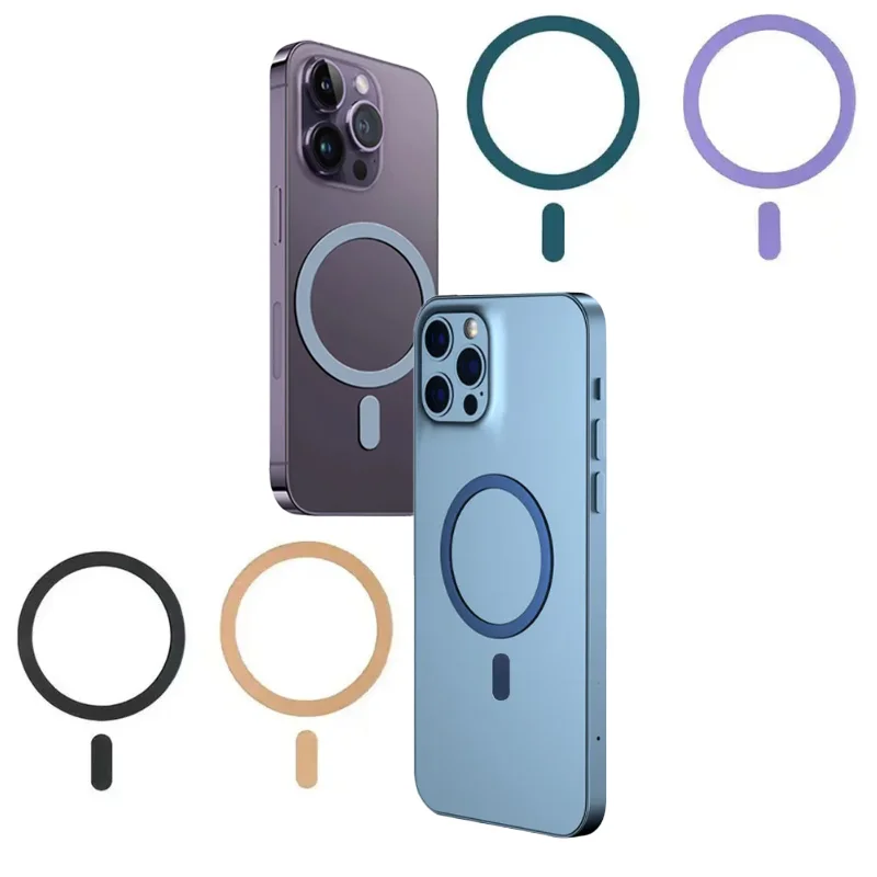 Anillo adaptador magnético MagSafe redondo de 55x45mm, pegatina de Metal ultrafina para carga inalámbrica iPhone Samsung, 1/3 Uds.