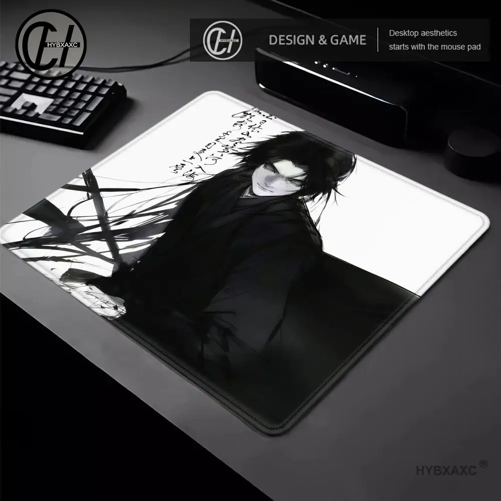 Alfombrilla de ratón pequeña de Anime Dark Girl, accesorios para juegos, alfombrilla de ratón para ordenador portátil, alfombrilla antideslizante para teclado de jugador, alfombrilla de escritorio en blanco y negro - imagen 2