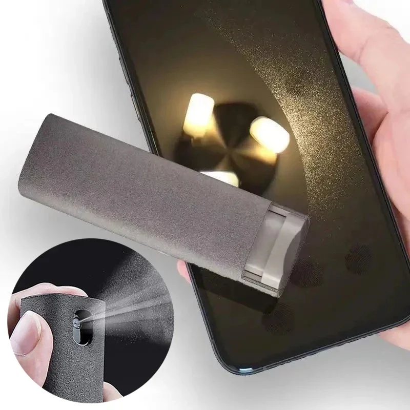 Limpiador de pantalla de teléfono móvil 2 en 1, botella de pulverización portátil, herramienta removedora de polvo de pantalla de TV, paño de pulido de microfibra - imagen 2
