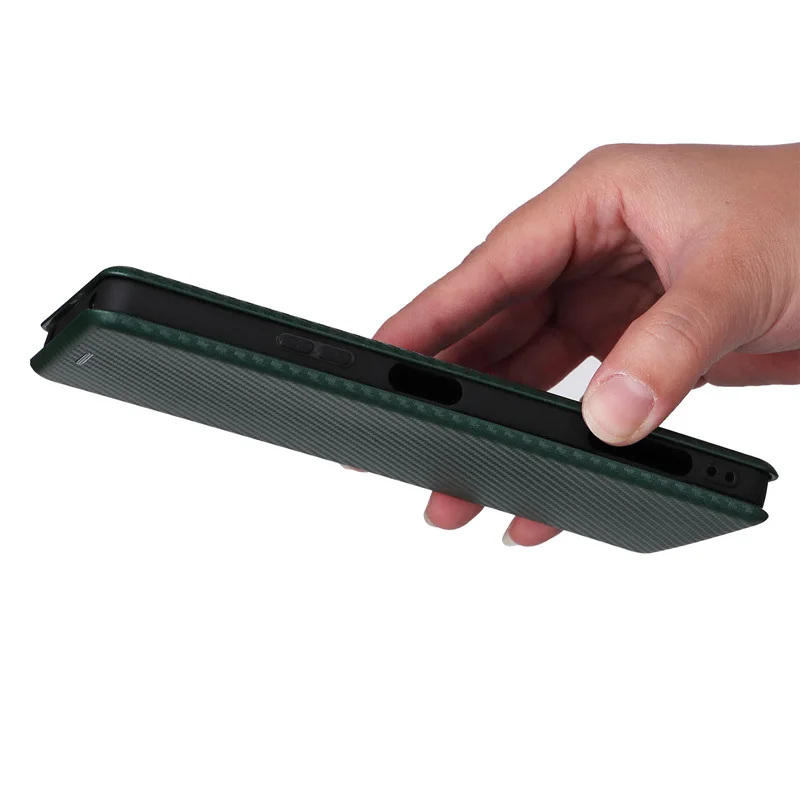 Para SONY Xperia 10 5 1 V VI PRO-I 5 II III IV 1 Ace XZ3 L4 Funda de fibra de carbono con soporte magnético a prueba de golpes Funda con ranura para tarjetas - imagen 5