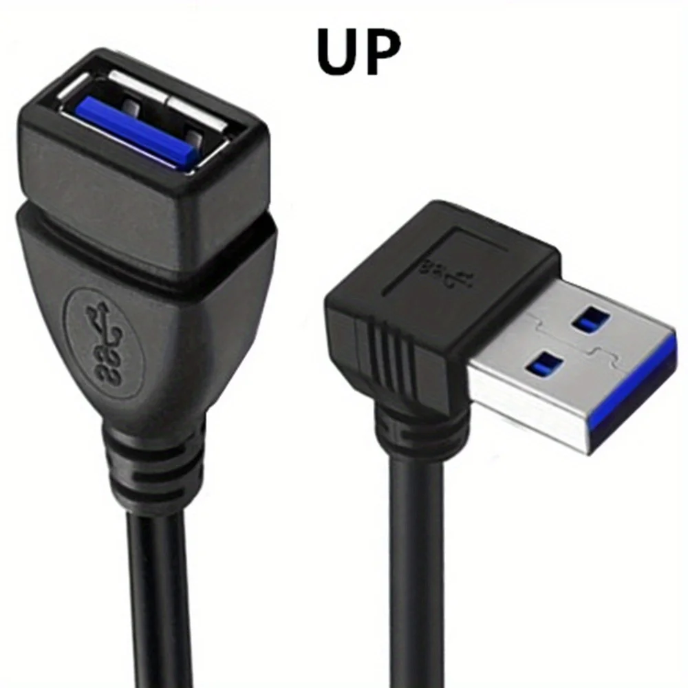 Cable de extensión USB 3,0 de 20cm macho a hembra ángulo de 90 grados sincronización de datos de 5Gbps carga rápida para PC portátil HDD móvil - imagen 3