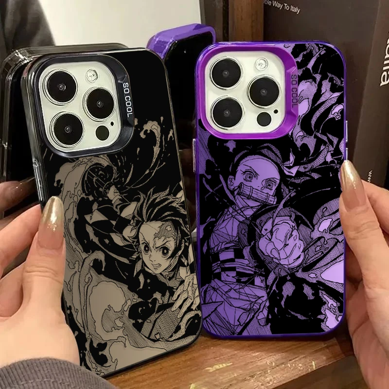 Funda de lujo Demon Slayer Tanjiro Nezuko para Samsung Galaxy S23 S24 S25 S22 Ultra S21 Plus FE A56 A36 A26 5G A16 A06 4G Note 20