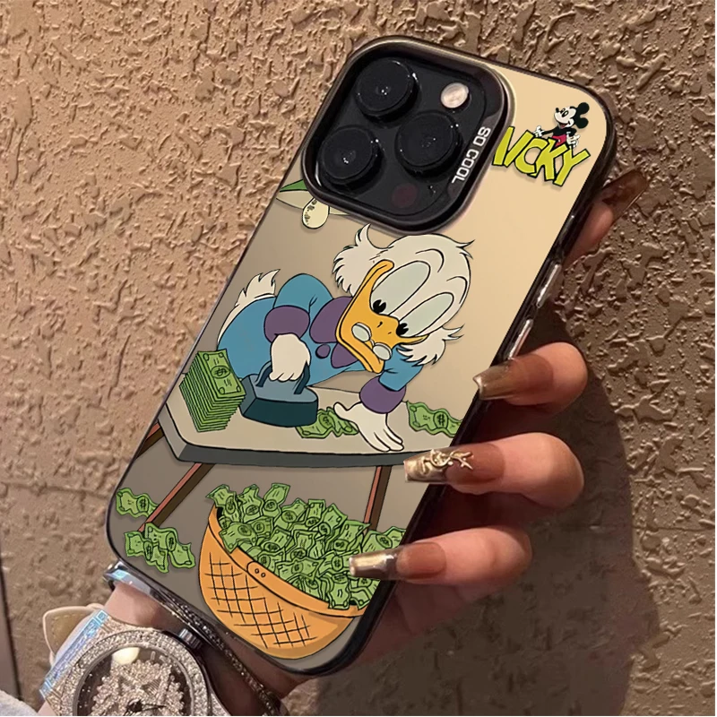 Funda de teléfono con dinero creativo del Pato Donald para iPhone 15 14 17 Air 16 11 12 13 Pro Max XS X XR Plus 8 7 SE 2020, funda trasera a prueba de golpes - imagen 5