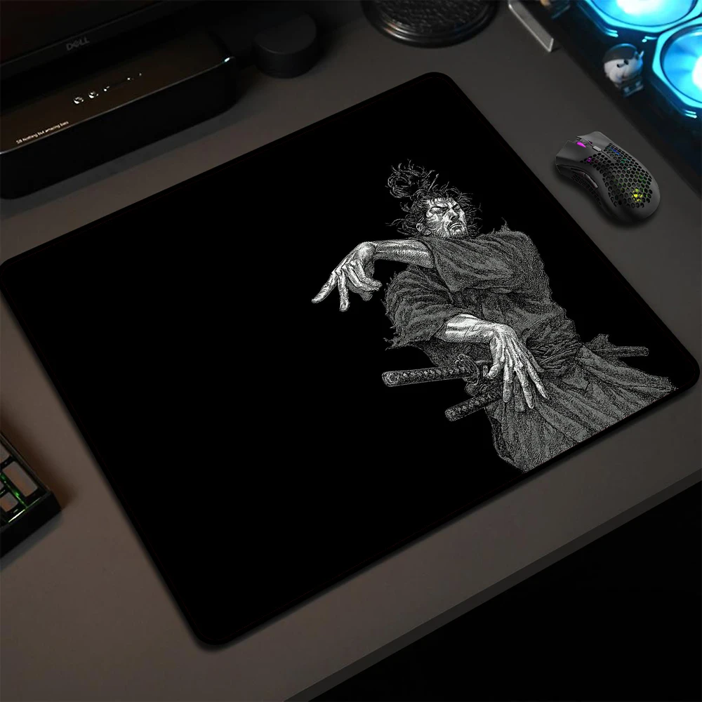Alfombrilla de ratón para juegos Vagabond Miyamoto Musashi, alfombrilla de ratón profesional de goma samurái para deportes electrónicos, alfombrilla de ratón de superficie impermeable