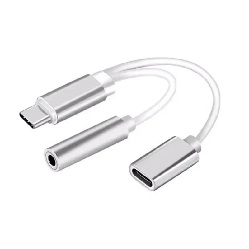 2 en 1 tipo C a 3,5 adaptador de auriculares Audio tipo c a conector AUX USB C de 3 mm - imagen 2