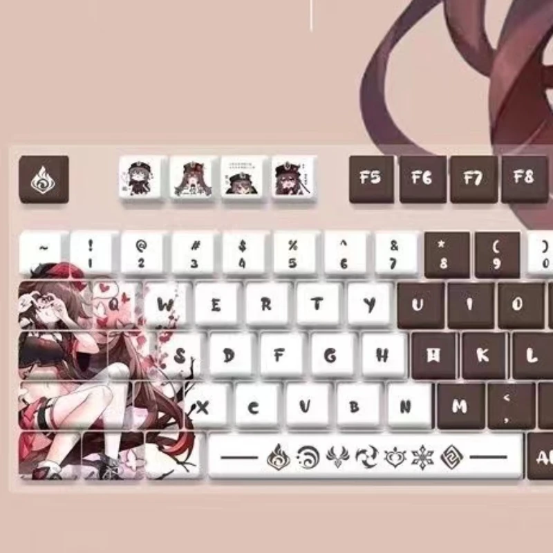 Genshin-teclas de impacto HuTao personalizadas, PBT, perfil Chenrry Original, tapa de teclado para Rainy75, accesorios de teclado mecánico - imagen 5