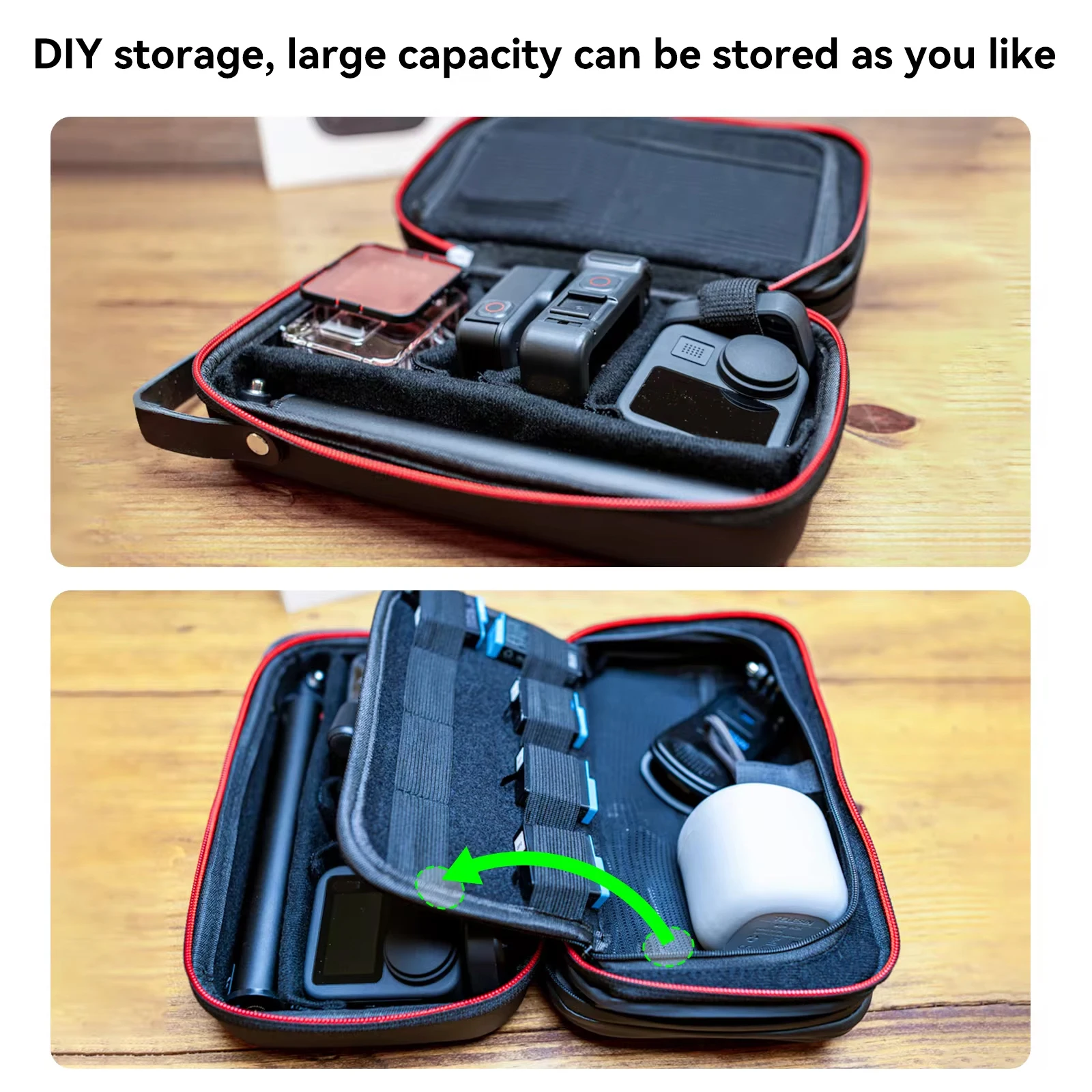 TELESIN Bolsa Ajustable Impermeable PU para GoPro Hero 13-6 y Insta360 - imagen 4