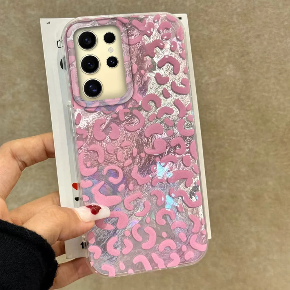 Funda de teléfono Vintage con estampado de leopardo rosa para niñas y mujeres para Samsung Galaxy S25 Edge S24 S23 S22 S21 S20 FE Plus Ultra contraportada - imagen 2