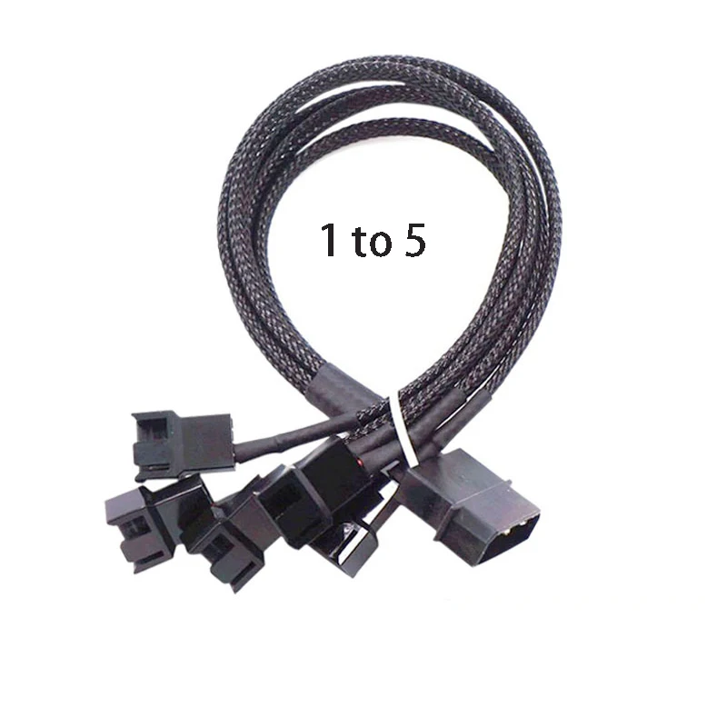 Molex IDE grande 4 pines a 4 pines 3 pines ventilador HUB 1 a 1 2 3 4 5 Cable de ventilador divisor ordenador PC placa base ventilador fresco fuente de alimentación Dock
