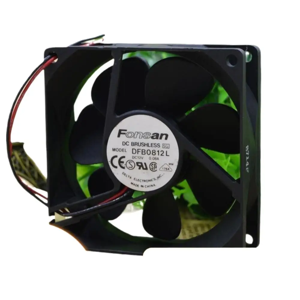 Dfb0812l ventilador de refrigeración silencioso 80mm para Delta 80X80X25mm DC 12v 0.08a 8cm fuente de alimentación ultra silenciosa de 2 cables caja de computadora - imagen 2