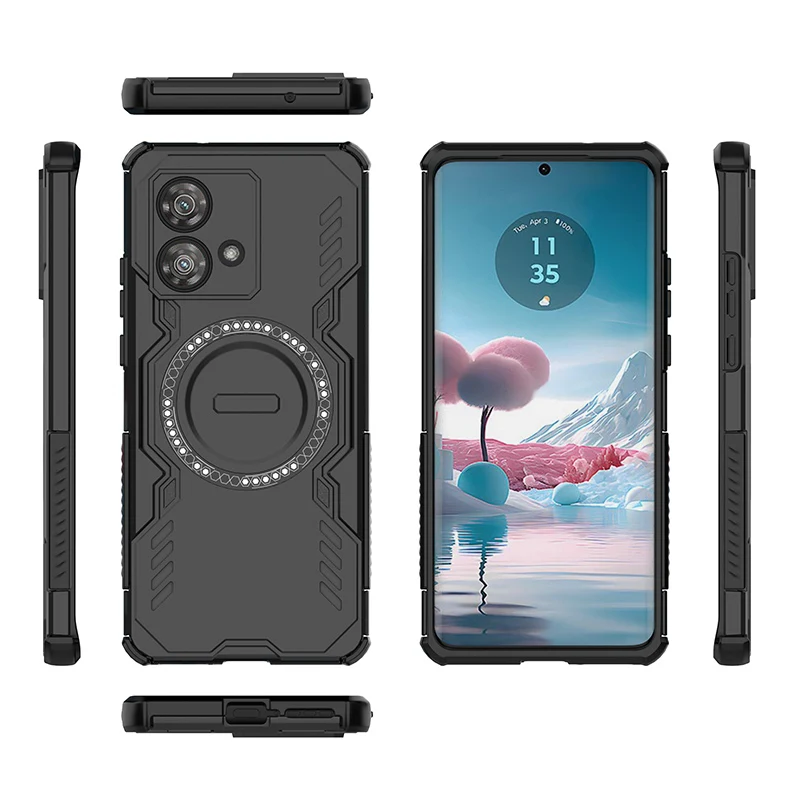 Para Motorola Moto Edge 40 Neo funda Moto Edge 40 Neo Capa nueva anular atracción magnética adsorción carga inalámbrica Fundas - imagen 5