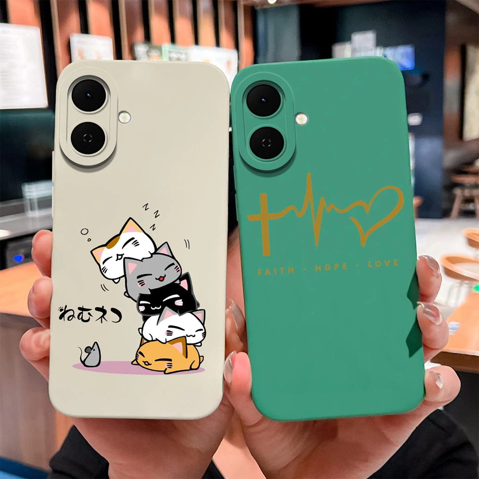 Para Tecno Spark Go 2 funda encantador gato dibujos animados carcasa de teléfono de alta calidad para Tecno Spark Go2 cobertura completa cubierta trasera anticaída - imagen 2