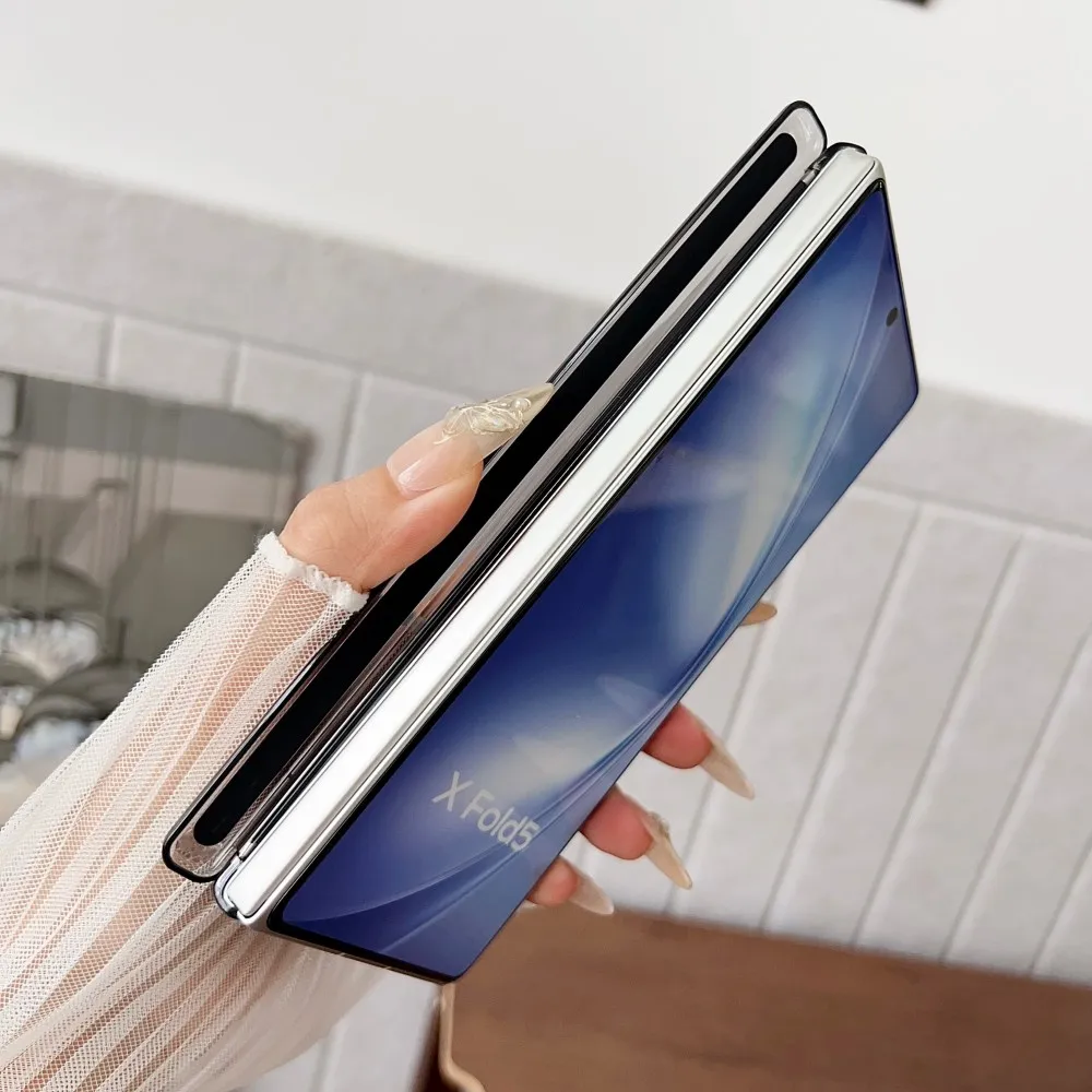 Para VIVO X Fold 5 funda de cuero PU bisagra magnética carga inalámbrica funda protectora trasera para VIVO X Fold5 carcasa de teléfono - imagen 5