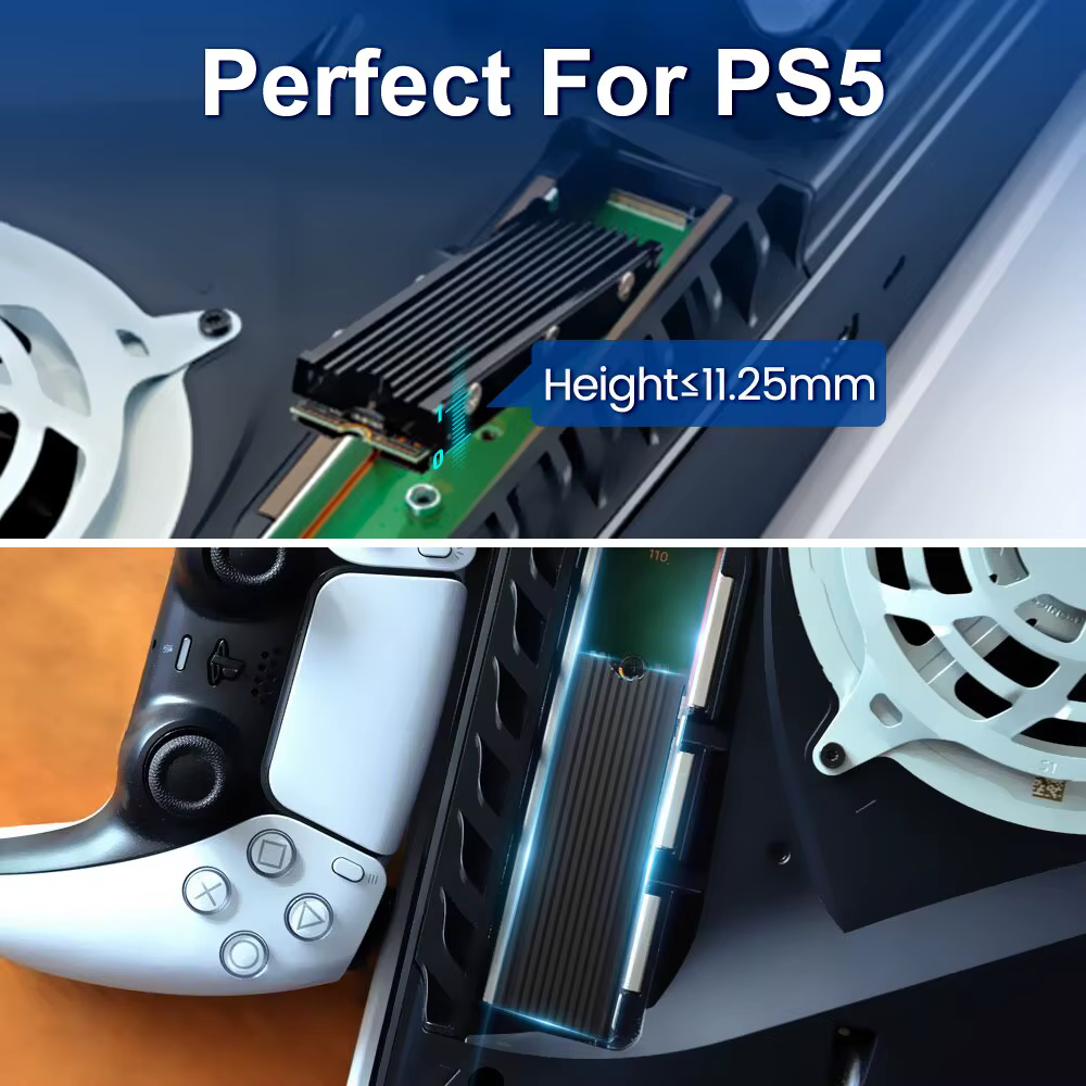 JEYI M.2 2280 Disipador SSD NVMe para PS5 y PC, Doble Cara - imagen 2