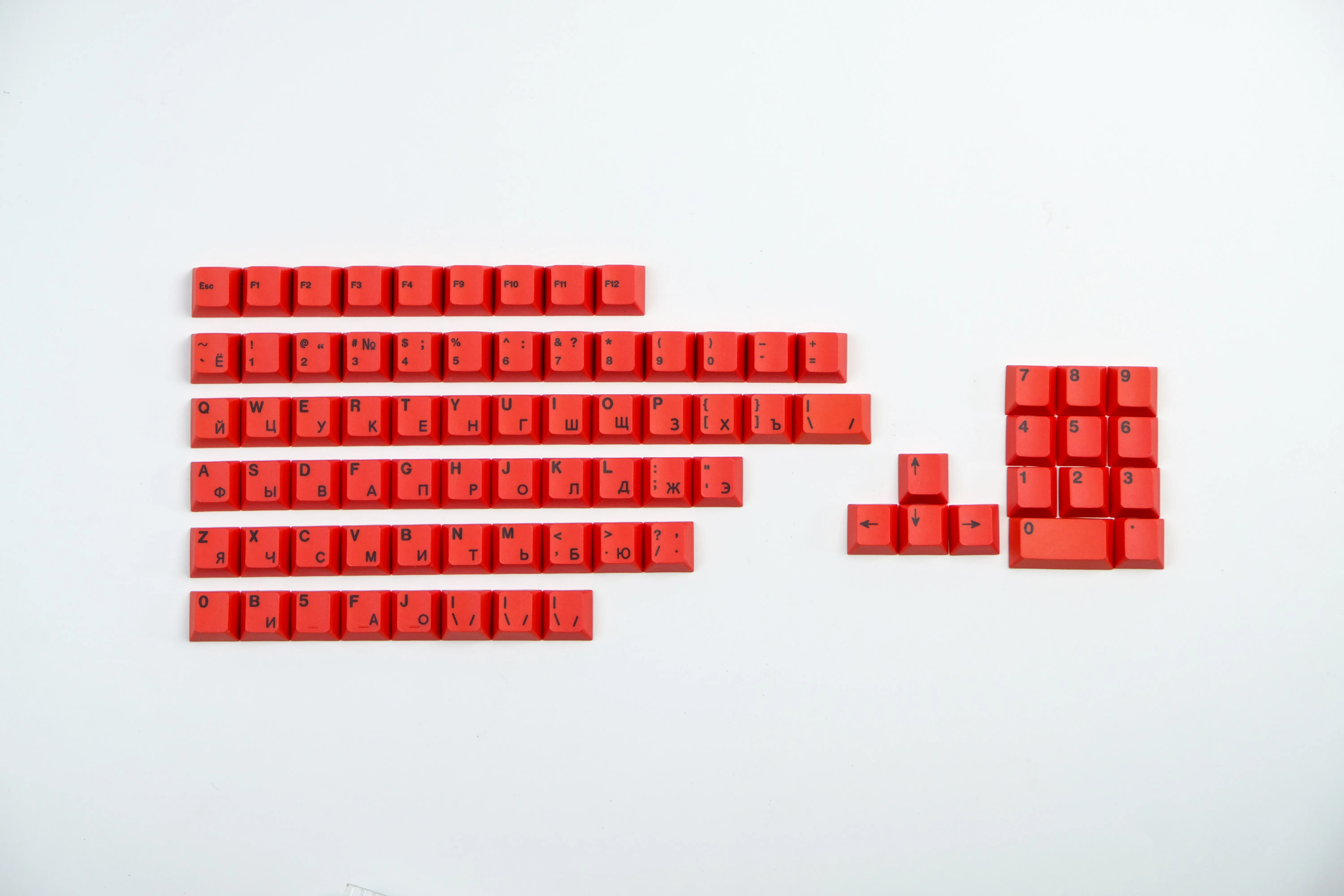 Teclas PBT RGBY, perfil de cereza, gris, rojo, azul, letra numérica rusa, sublimación de tinte para teclado mecánico MX