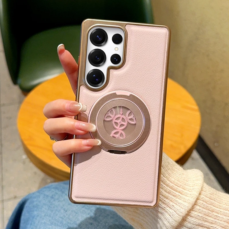 Funda para Samsung S25 S24 Ultra S25 + pegatina lateral galvanizada cubierta de soporte de rotación de rueda de descompresión para Samsung S25 Plus - imagen 4