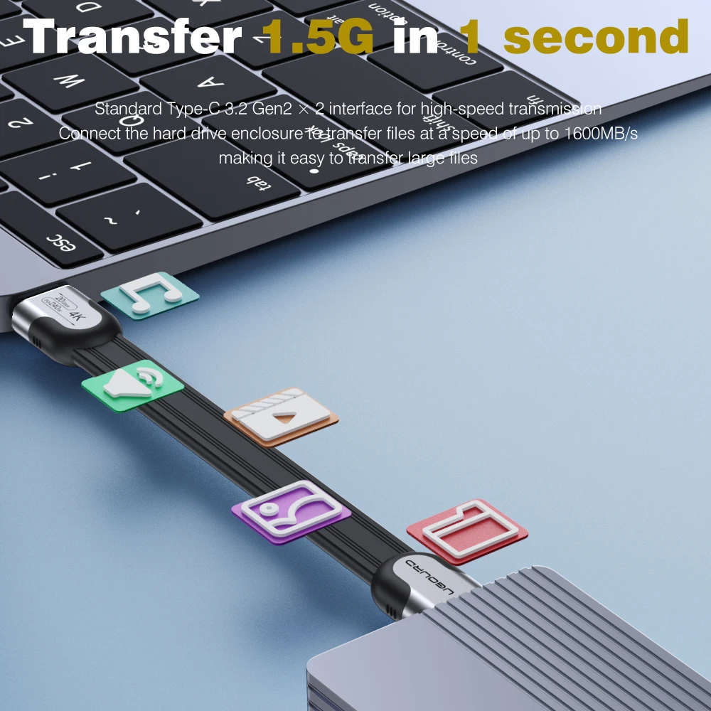 Nuevo Cable de datos USB-C de 20Gbps tipo C a C disco duro externo USB3.2 Gen2 * 2 Cable carga ultrarrápida 240W para tableta SSD USB3.1 - imagen 4