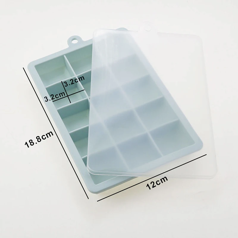 JCD-Molde de silicona para cubitos de hielo, bandeja de silicona grande, fabricante de cubitos de hielo, no tóxico, duradero, Bar, Pub, vino, bloques de hielo, 15 cuadrículas - imagen 5