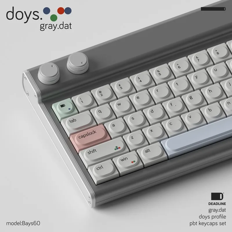 Juego de teclas con tema de Dat gris Doys, teclas de teclado con interruptor MX de sublimación PBT personalizadas para accesorios de teclado mecánico, regalos - imagen 2