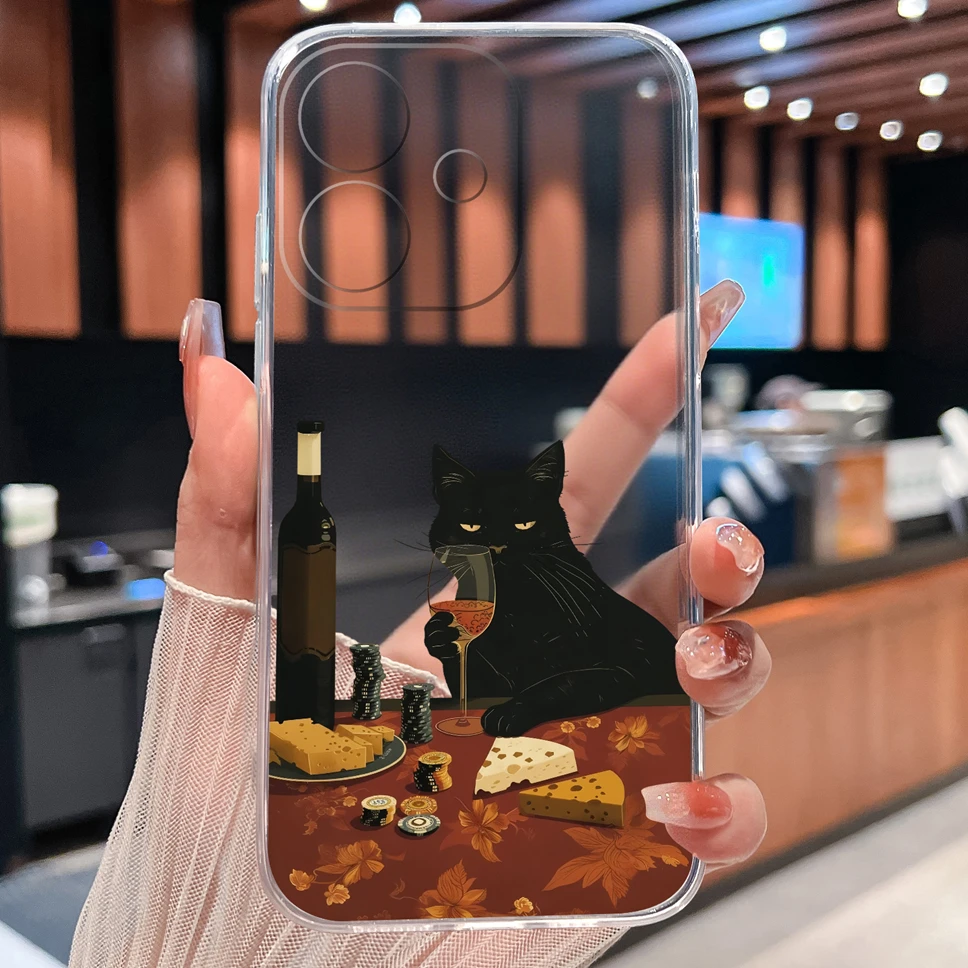 Para Oppo A3X 4G 5G Funda de teléfono encantador conejo dibujos animados suave delgado TPU transparente silicona parachoques ligero para Oppo A 3X Funda - imagen 5