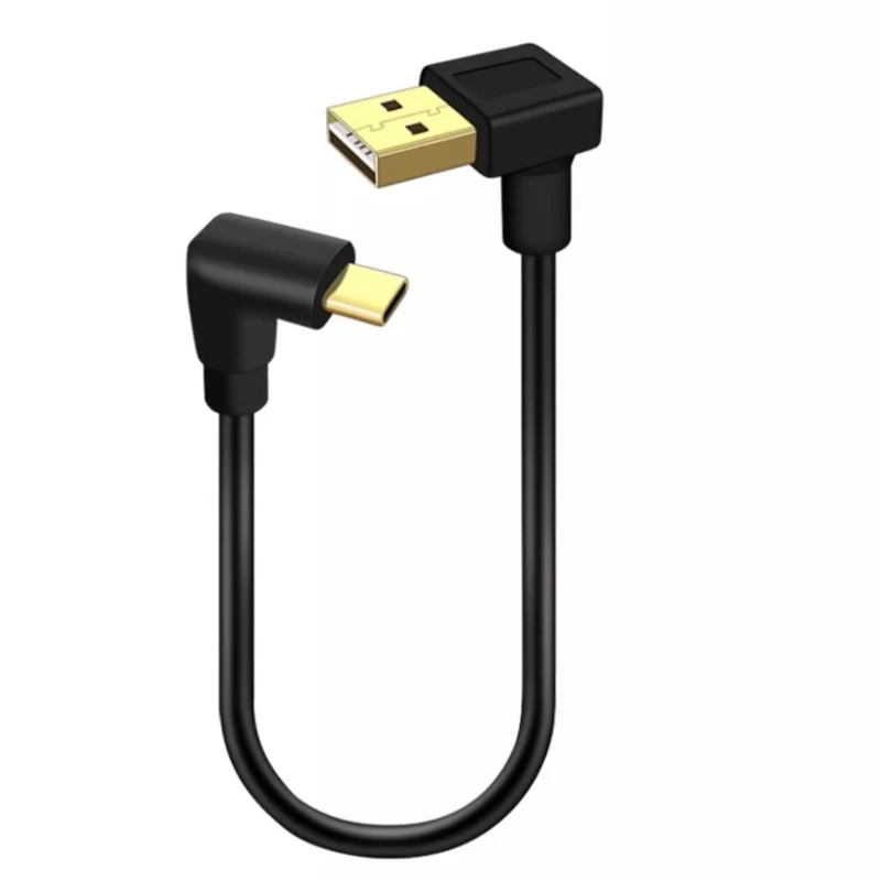 1M 0,5 M 0,25 M USB-C tipo C a USB 2,0 90 grados izquierda arriba abajo ángulo recto cable de datos de carga rápida para tableta y teléfono móvil - imagen 2