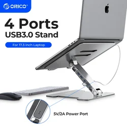 ORICO Soporte Portátil USB 3.0 para Ordenadores 11-15.6" Plata