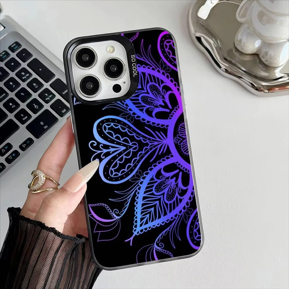 Funda de teléfono con diseño de Mandala clásico para iPhone 17 Pro 16 15 14 13 12 11 Pro Max 16 Plus 16E 17 Air XR XS, funda trasera a prueba de golpes - imagen 5