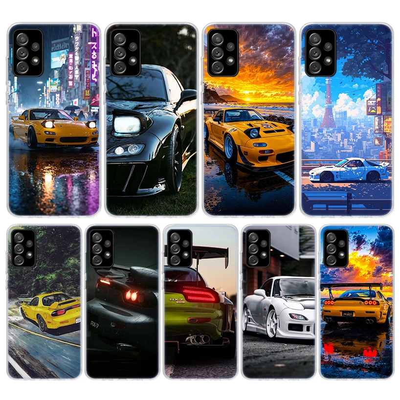 JDM Car RX7 Cool funda de teléfono de silicona para Samsung Galaxy A52 A51 A50S A42 A32 A22 A12 A02S A30S A20S A10S A41 A31 A21S A40 A30 A70