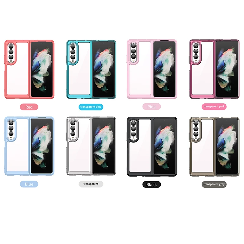Para Samsung Z Fold 4 funda Samsung Galaxy Z Fold 4 5G Capas nueva parte trasera transparente Color claro Fundas Samsung Z Fold4 Fold 4 - imagen 2
