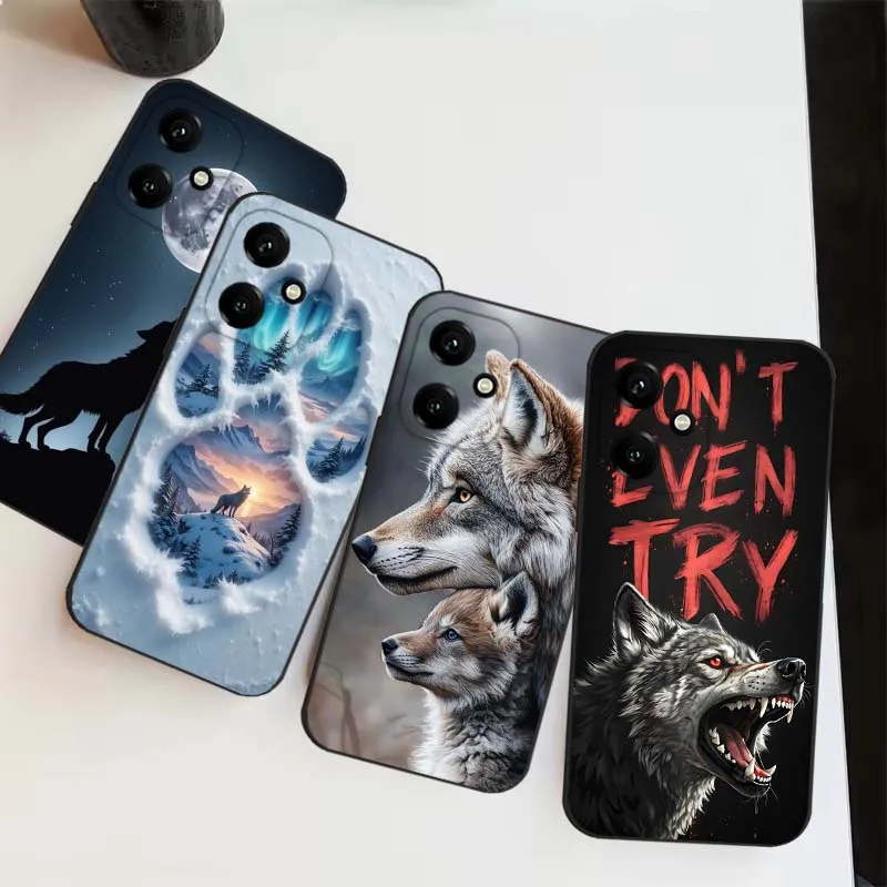 Funda con patrón de arte de lobo para Honor Magic4 3 400 300 200 100 90 Ultra GT Lite Pro Plus Power 5G funda de teléfono negra