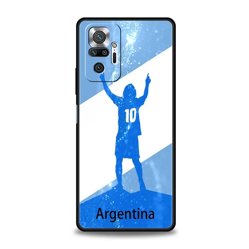 Funda de fútbol con bandera de Argentina para Xiaomi Redmi Note 13, 12, 11, 10 Pro, 9S, 9, 8, 7, 9T, 8T, 9C, 9A, 8A, 11T, 5G, 10S, K50 - imagen 4