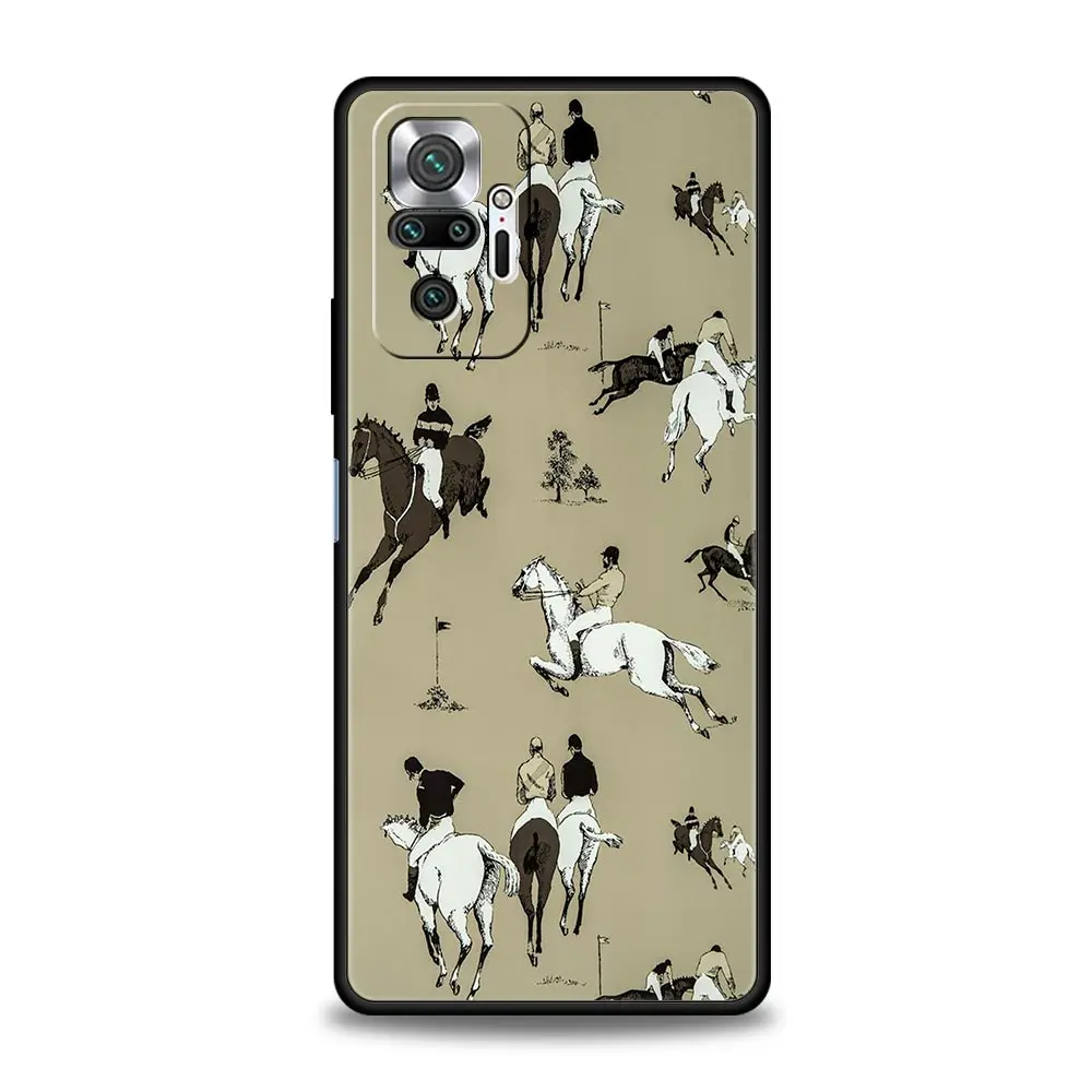 Funda de teléfono para Xiaomi Redmi Note 13, 12, 5G, 9S, 9, 8, 10, 11 Pro, 9T, 13C, 12C, 10C, 9C, 9A, 7 Pro, cubierta de silicona suave, Animal Art Horse - imagen 3