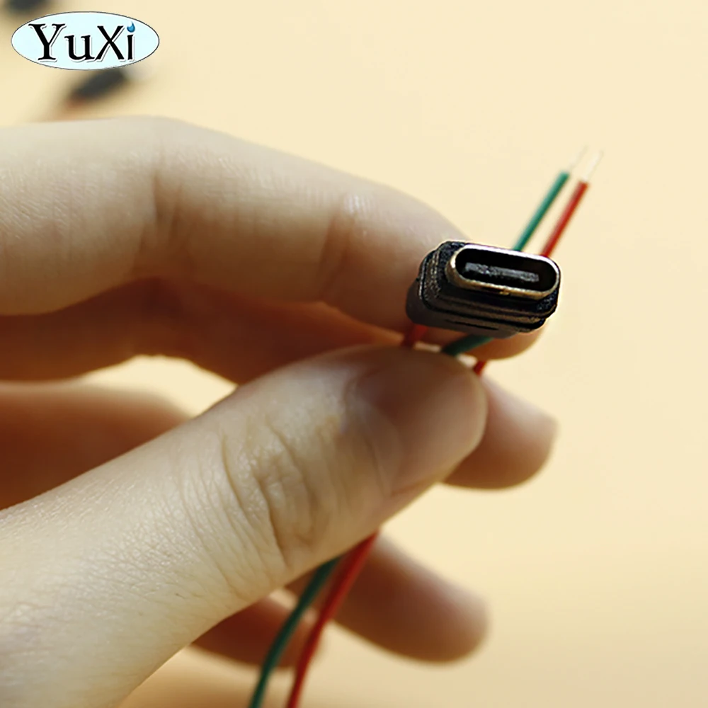 Conector USB 3,1 tipo C, 1 piezas, resistente al agua, 2 cables de soldadura, enchufe hembra, puerto de carga rápida, pieza de reparación para IPX7 - imagen 3