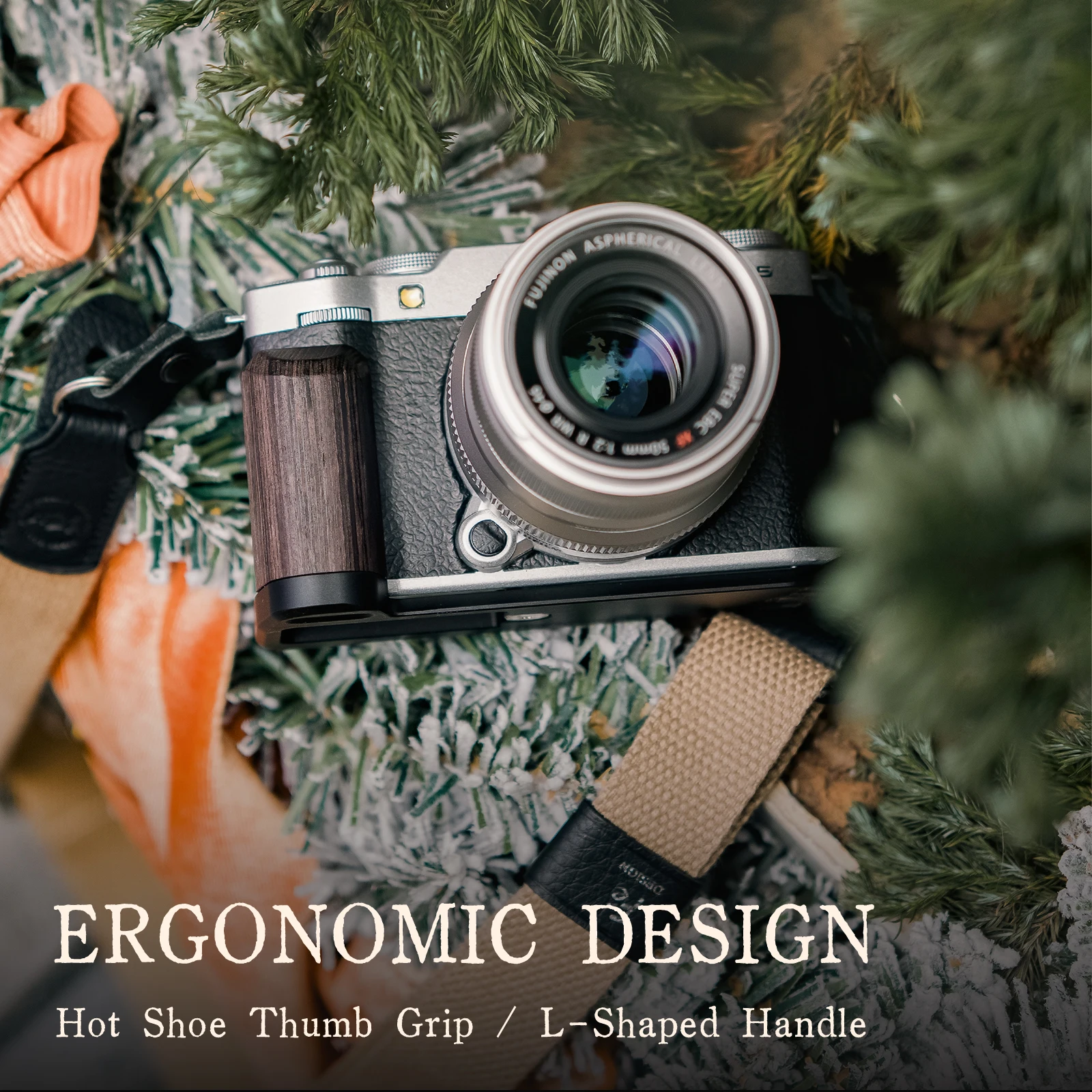 TILTA TA-T73 para Fujifilm X-M5 Kit de Base de jaula de cámara Vintage, placa Base con agarre de madera, soporte de pulgar de zapata de cuero - imagen 2