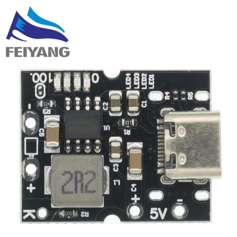 Convertidor de refuerzo USB tipo C 5V 2A, módulo de potencia elevador, placa de protección de carga de batería de litio, pantalla LED USB para cargador DIY - imagen 3