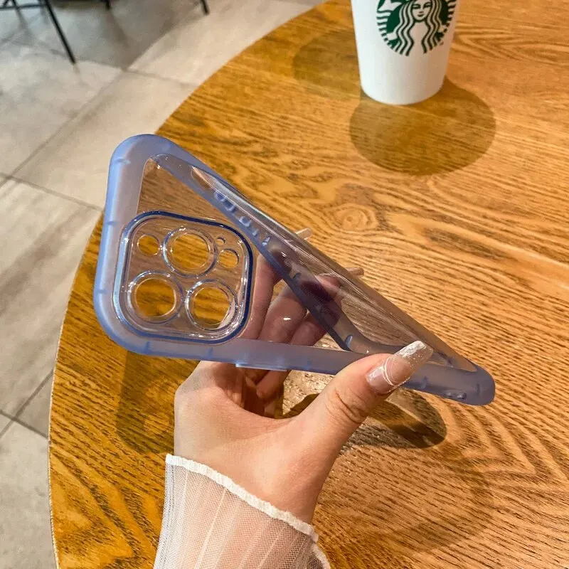 Funda de teléfono transparente de silicona a prueba de golpes de lujo para iPhone 15 14 Plus 13 12 11 15 Pro Max protección de cámara cubierta transparente - imagen 5