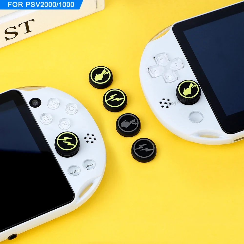 Nuevo 4 unids/set lindos tapas de agarre de pulgar analógicas de silicona compatibles con Psvita PS Vita PSV 1000 Fat/2000 cubierta protectora de Joystick delgado - imagen 2