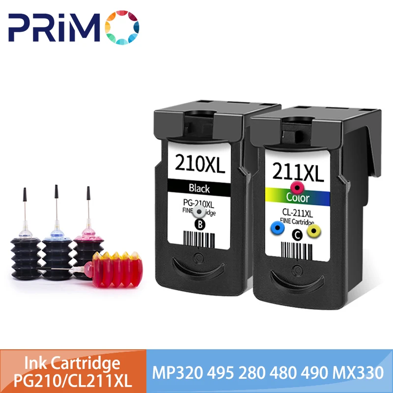 Cartucho de tinta recargable PG-210XL CL-211XL para Canon 210 211 XL IP2700 IP2702 MP240 MP250 MP260 MP270 MP320 MP495 MP480 MP490