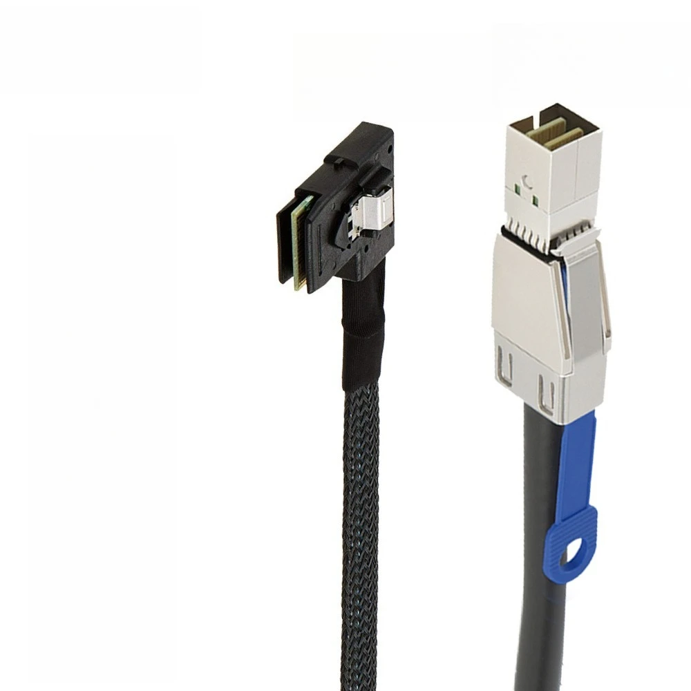 MINI SAS HD 36PIN SFF-8644 a SFF-8087 servidor de curva izquierda disco duro Cable de alta velocidad longitud opcional 0,5 M 1M 2M 3M - imagen 3