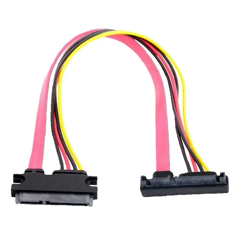 Cable en ángulo SATA de 22 pines arriba y abajo macho a hembra 7 + 15 pines Serial ATA SATA Cable de extensión combinado de alimentación de datos convertidor de conector - imagen 4