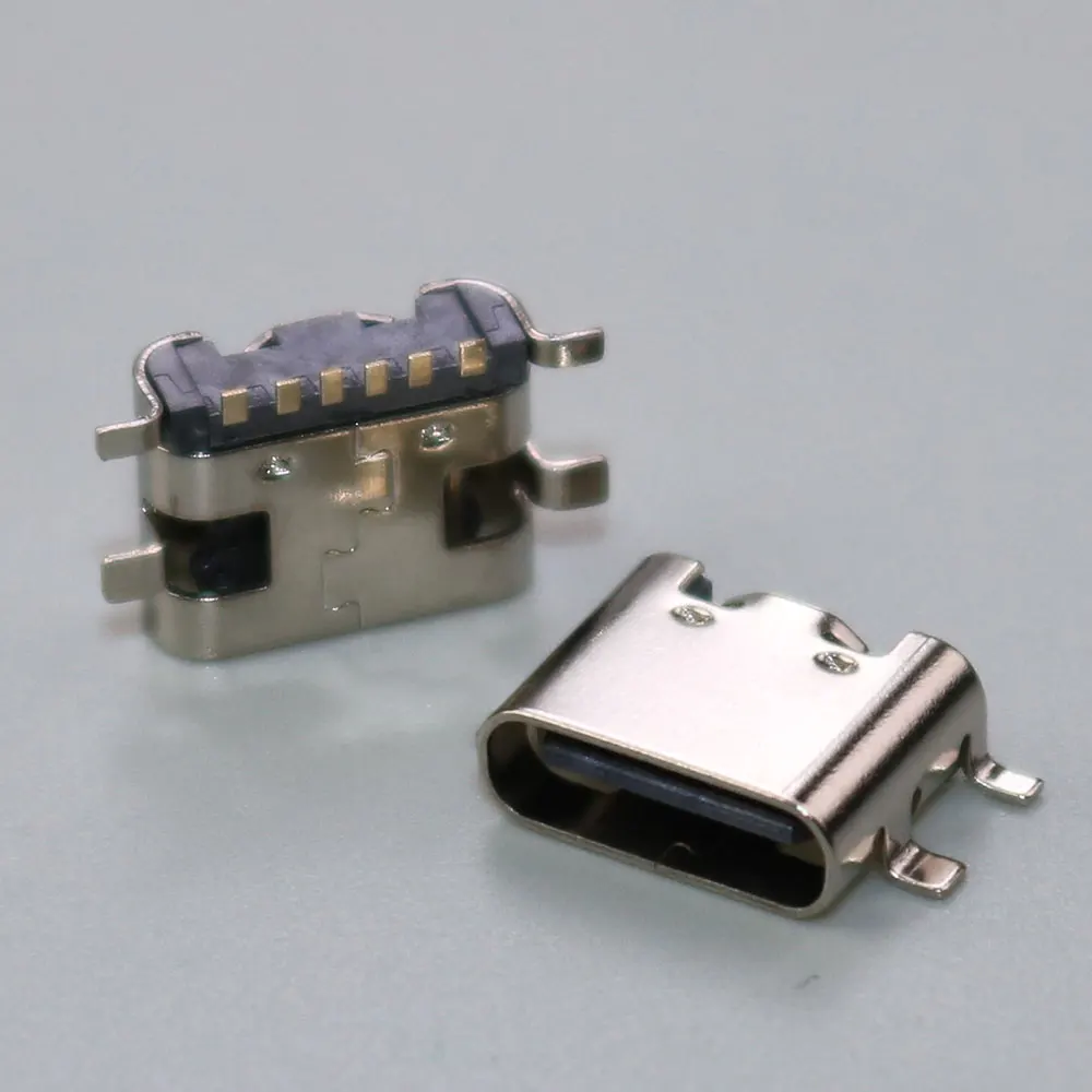 Conector tipo C DIP SMT de 6 pines, conector hembra de transferencia de datos, Terminal de teléfono, Notebook, ordenador portátil, carga trasera, 10 unidades - imagen 3