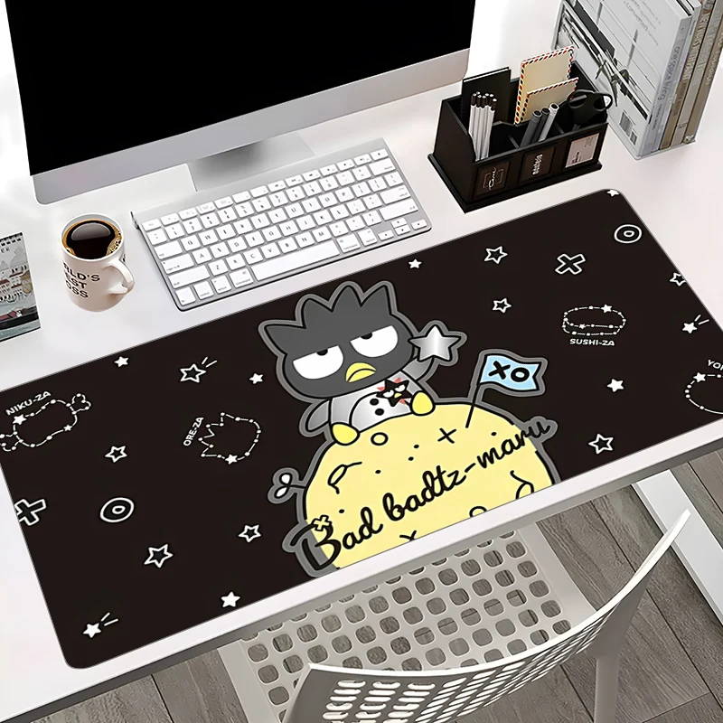 Alfombrilla de ratón Kawaii b-badtz-maru negra para PC, alfombrilla de mesa para juegos, almohadillas para teclado, accesorios de oficina grandes, alfombrillas de escritorio de goma - imagen 3