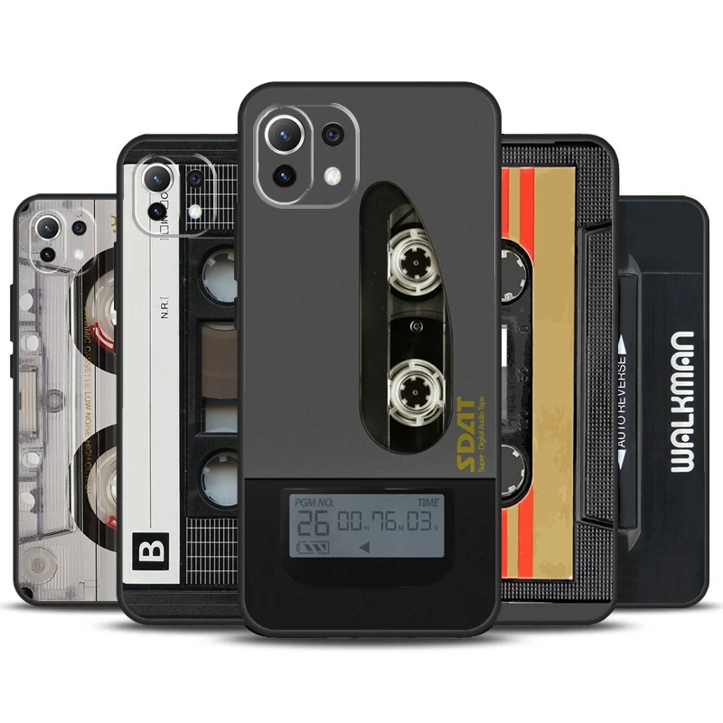 Funda de cinta de casete Retro para POCO X6 Pro M6 X3 X4 X5 F3 F5 M5s Xiaomi 13 14 Ultra 12 Lite 11T 12T 13T Pro