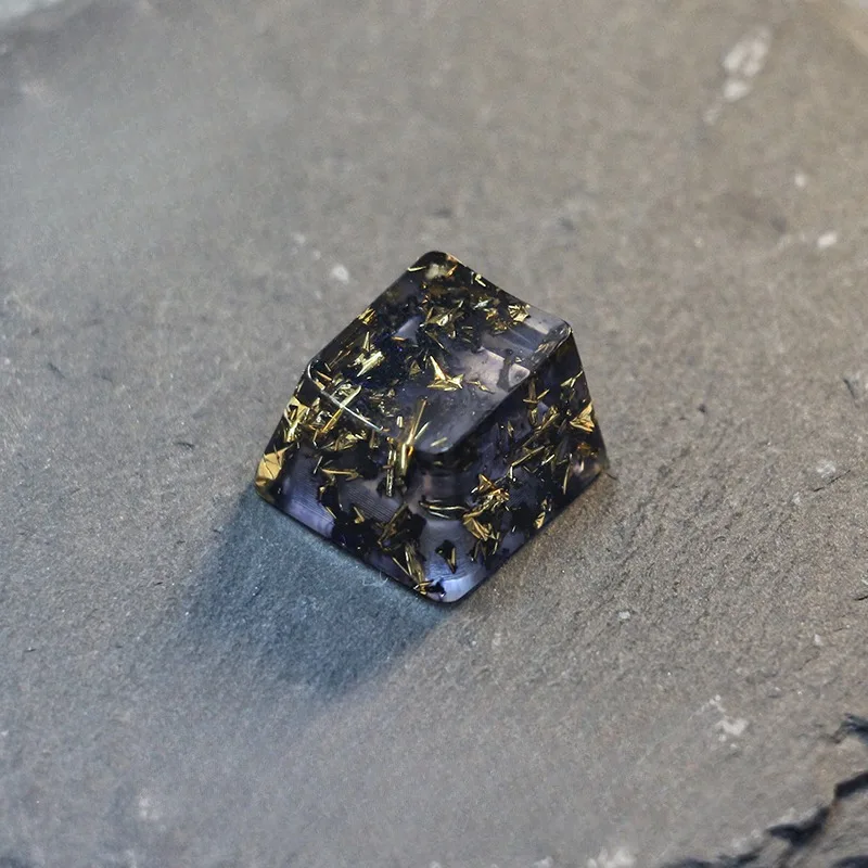 Teclas de resina negra y dorada para teclado mecánico MX, accesorio personalizado hecho a mano, transmisión de luz, perfil SA/OEM, regalos - imagen 2