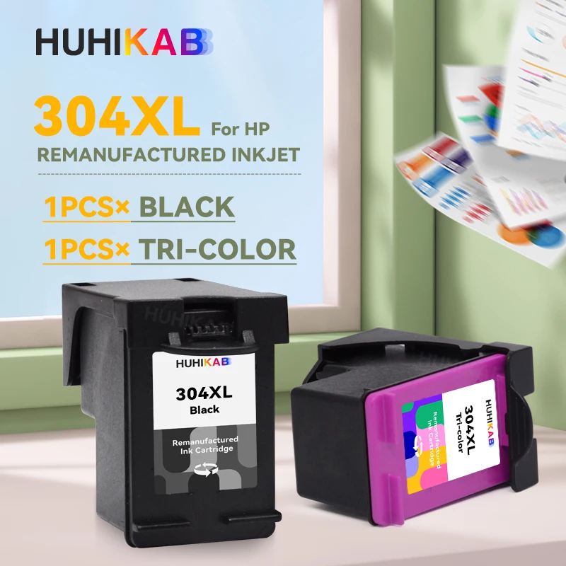 HUHIKAB 304XL reemplazo para cartucho de tinta HP 304 XL para HP Envy 5000 Series 5010 5012 5014 5020 5030 5032 5034 5052 5055
