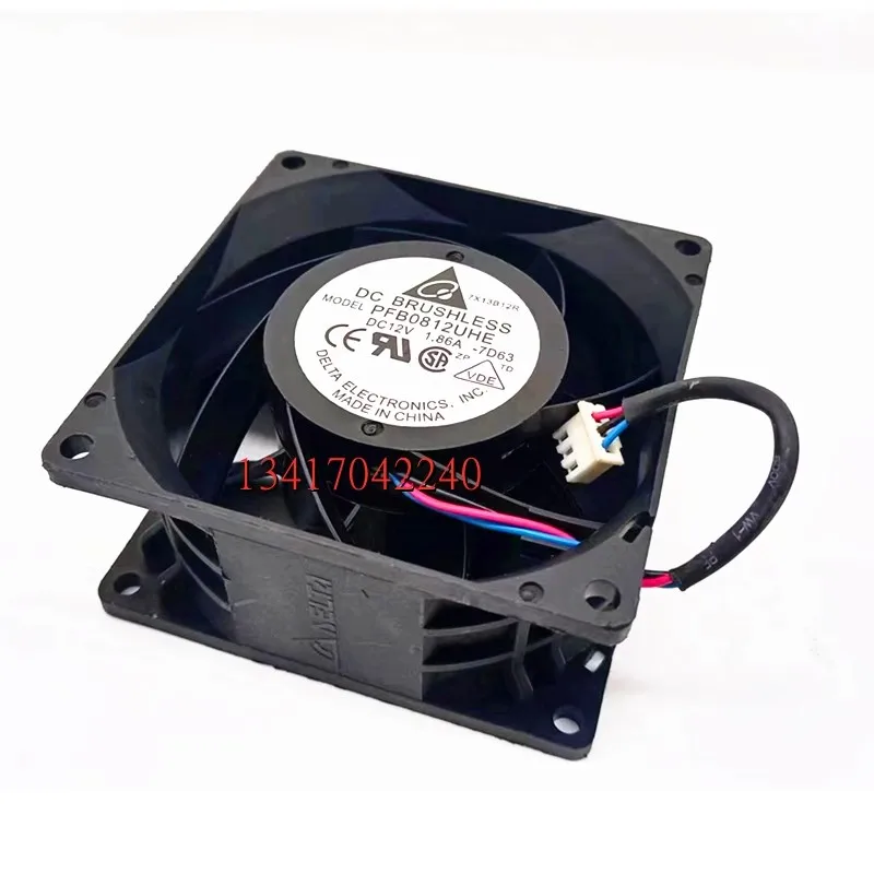 Nuevo original PFB0812UHE 8cm 8038 12V 1.86A ventilador de refrigeración violento de tres cables - imagen 2