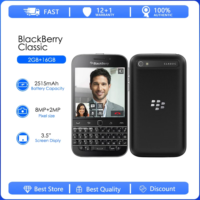 BlackBerry Classic Q20 Refurbsihed-Telé original Q20 Dual Core 2GB RAM 16GB ROM Cámara de 8MP - imagen 2
